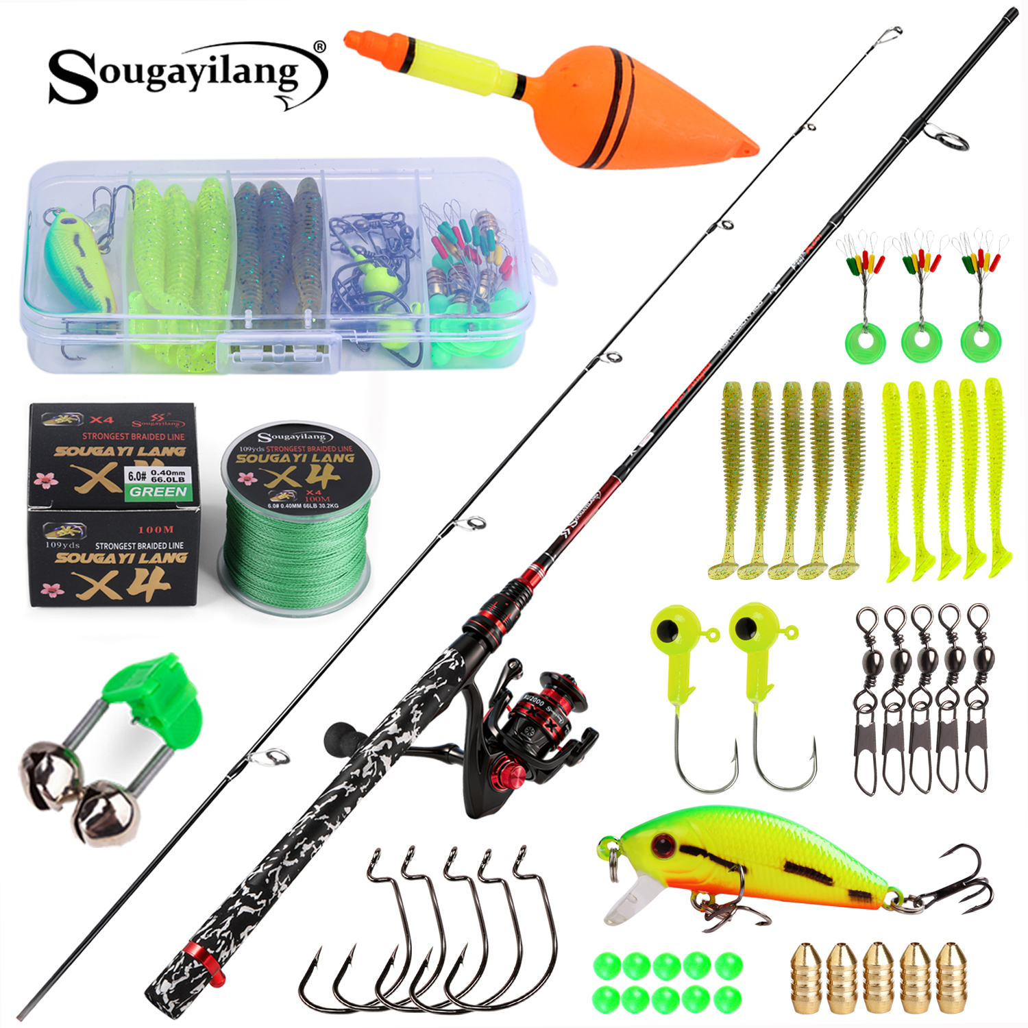 Fishing Lure Topwater - Sougayilang Spinning Fishing Rod and Reel