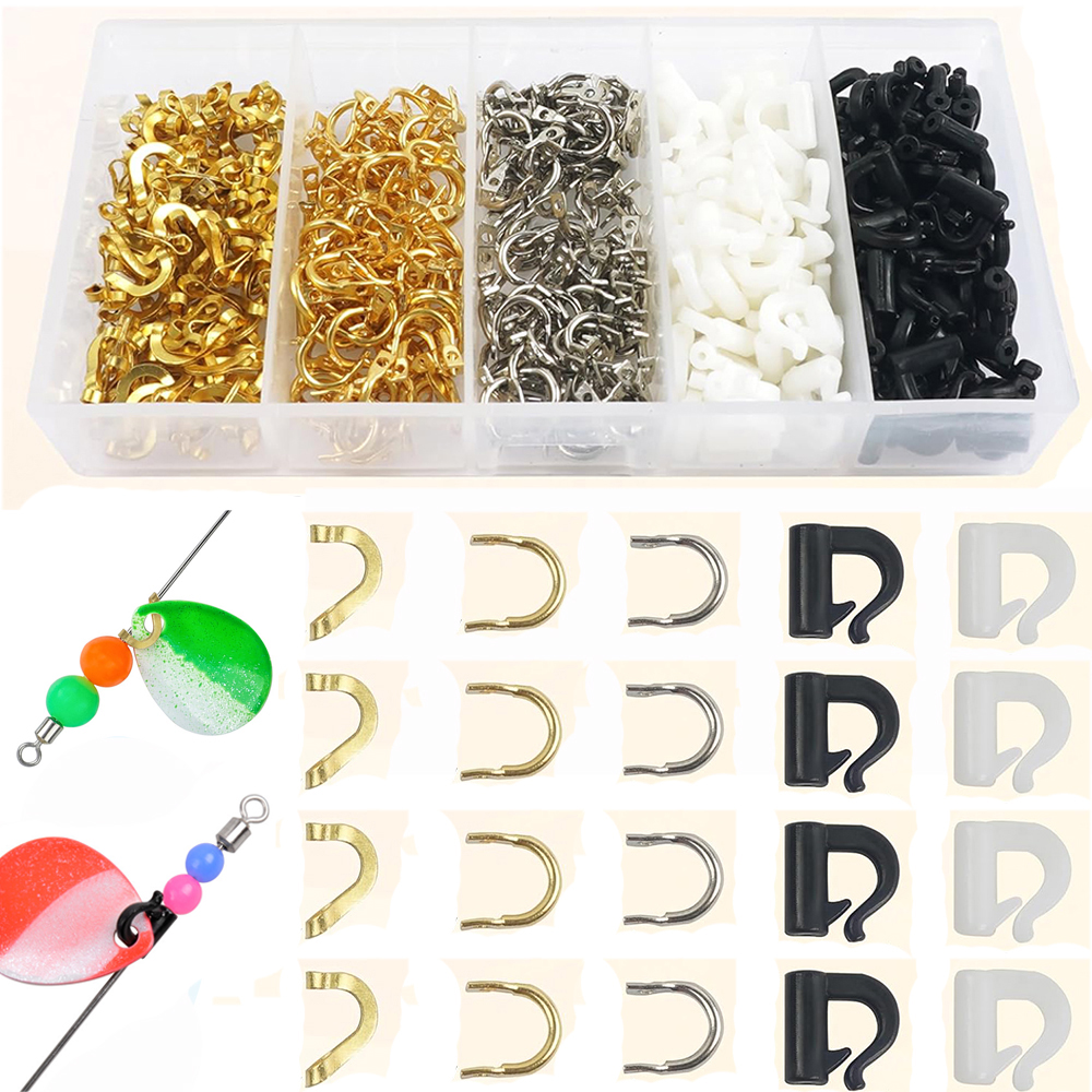 Fishing Lure Blade Bait - 300Pcs Fishing Spinner Clevis Kit U-Shaped