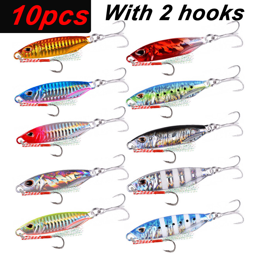 10Pcs Long Cast Metal Bait Spi - مراجعة Fishing Lure Spinnerbait وسعره
