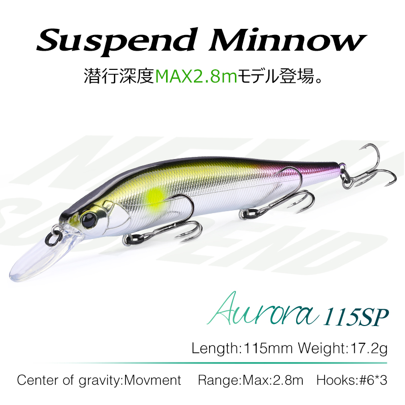 TSURINOYA 115mm 17.2g Suspendi - مراجعة Fishing Lure Jerkbait وسعره