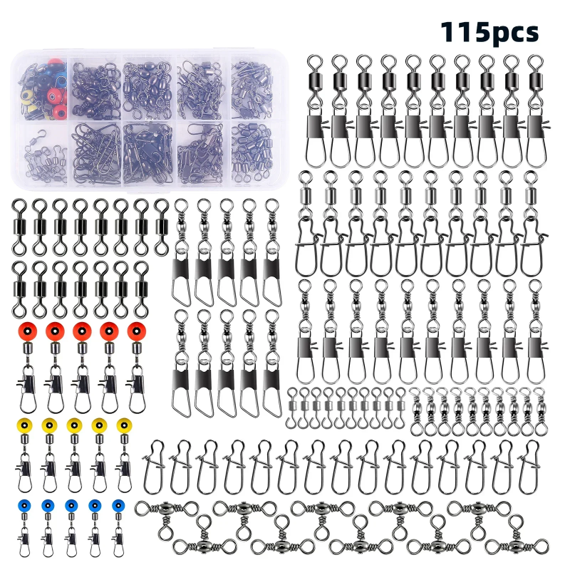 115pcs Fishing Swivel Connecto - مراجعة Fishing Lure Making Kit وسعره