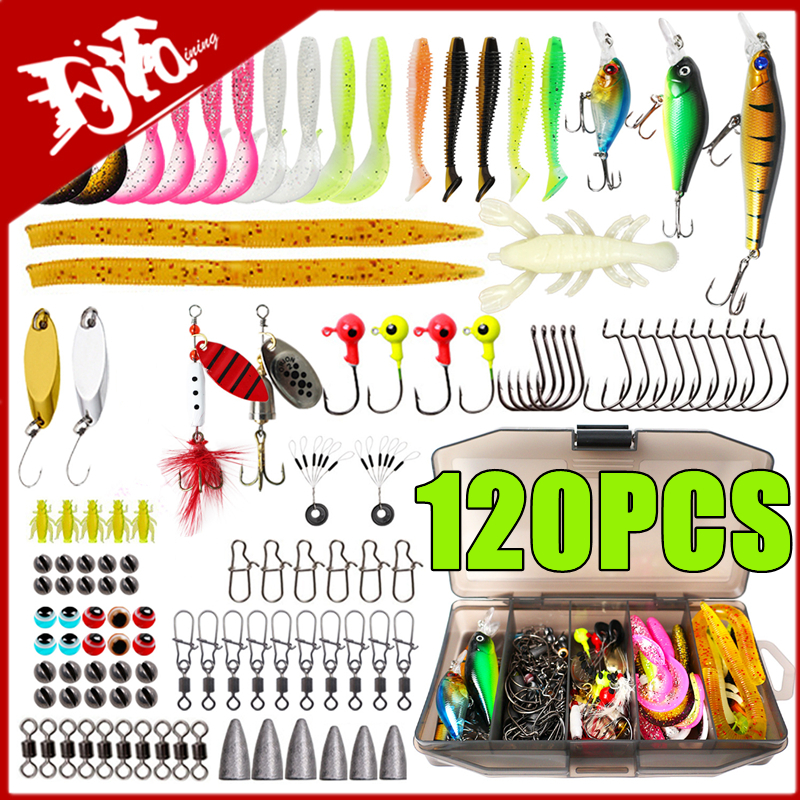 New 120PCS Fishing Lure Set So - مراجعة Fishing Lure Spoon وسعره