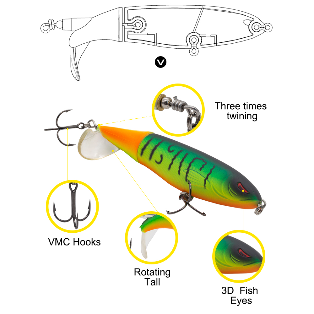 Hunthouse Whopper Plopper Hard - مراجعة Fishing Lure Popper وسعره