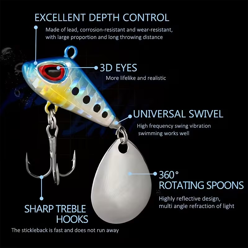 5/6pcs Mini VIB With Spoon Fis - مراجعة Fishing Lure Spoon وسعره