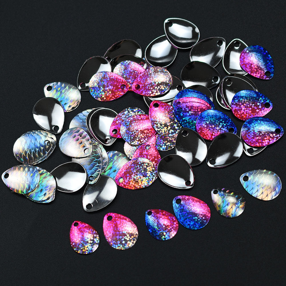 6Pcs Iridescent Fish Scale Spo - مراجعة Fishing Lure Blade Bait وسعره