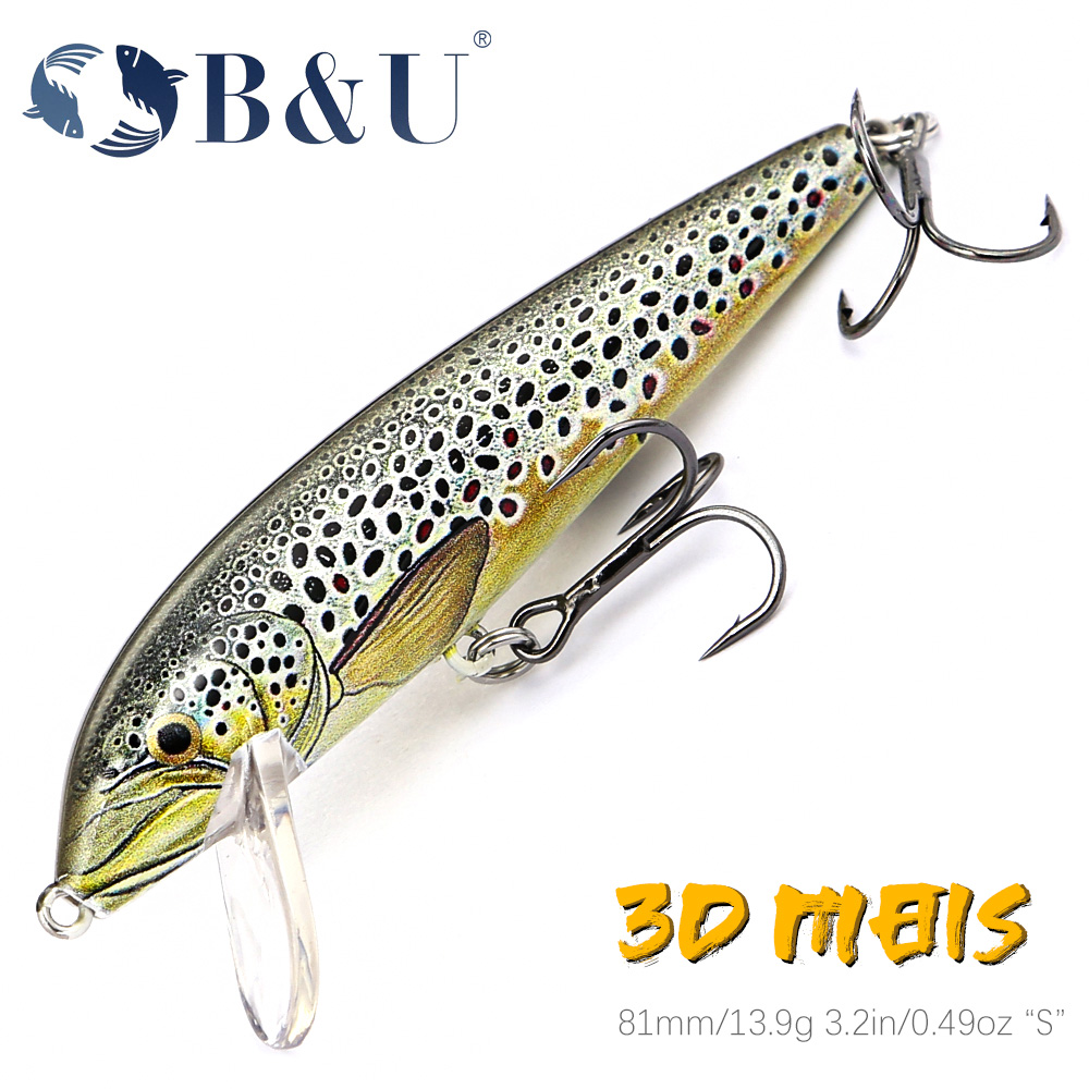 B&U 80mm Sinking Minnow Wobbli - مراجعة Fishing Lure Jerkbait وسعره