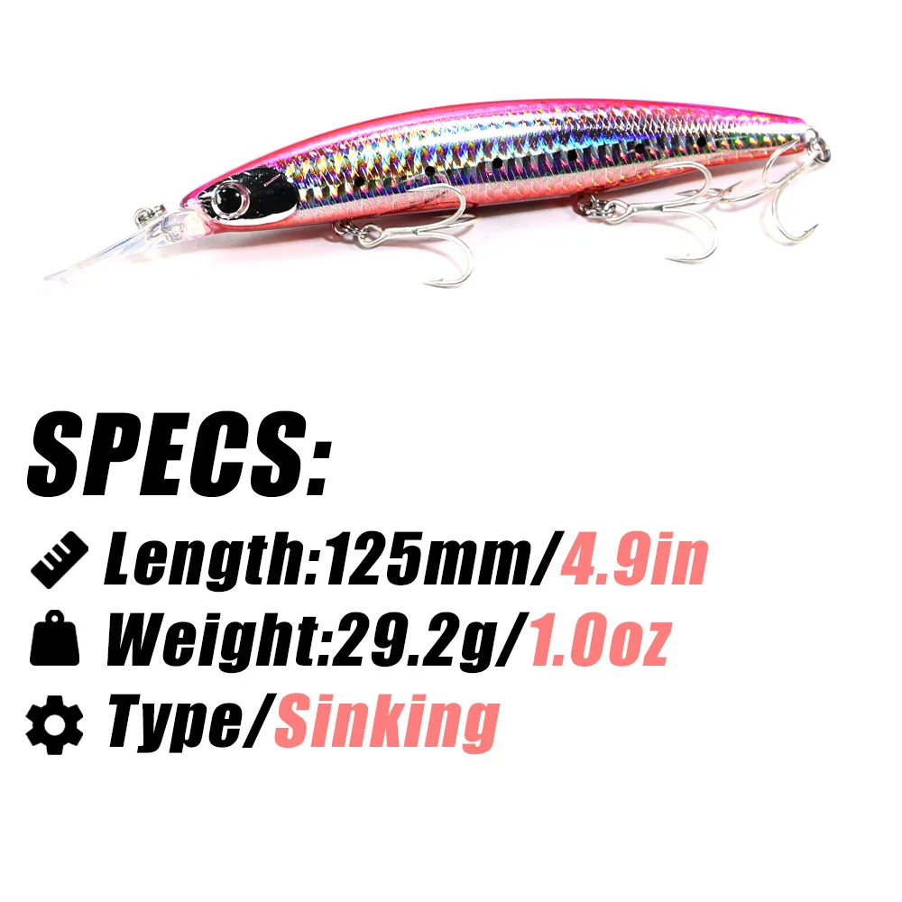 B&U 125mm Sinking Minnow Sea F - مراجعة Fishing Lure Jerkbait وسعره