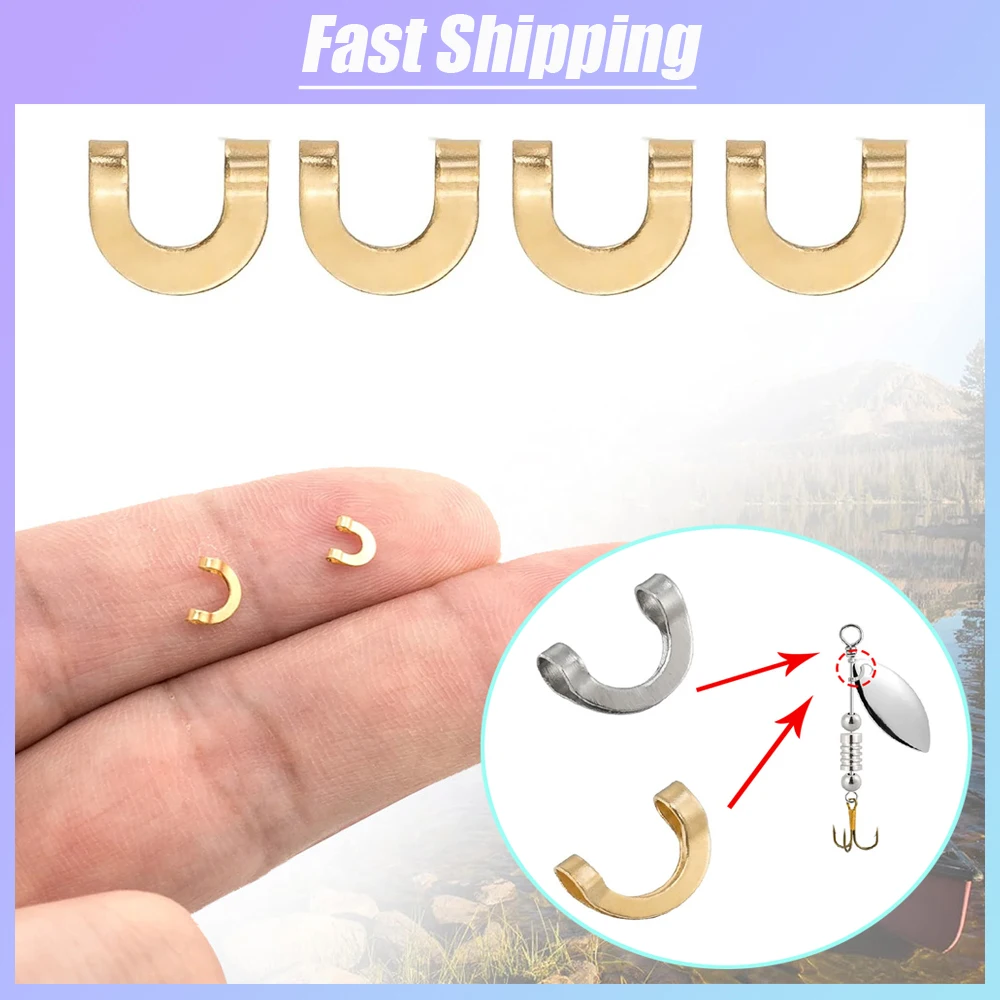 100pcs Fishing U Shaped Fixed  - مراجعة Fishing Lure Spinnerbait وسعره